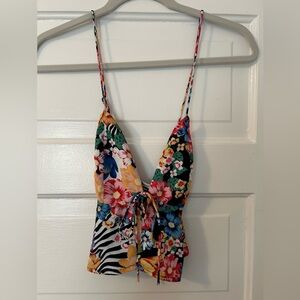 Superdown floral tie top